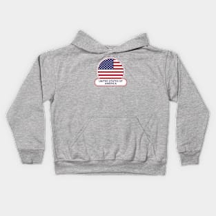 United States of America Country Badge - United States of America Flag Kids Hoodie